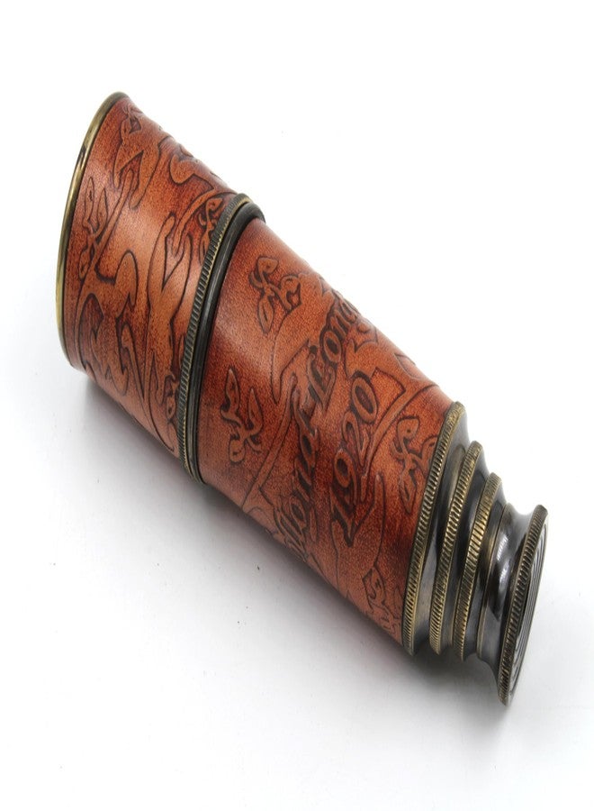 OCEAN REPLICAS Nautical Vintage Brass & Leather Handheld Telescope with Wooden Case - Pirate Spyglass, Sailor Gift, Functional Nautical Scope for Outdoor, Marine, and Home Decor - Image 4
